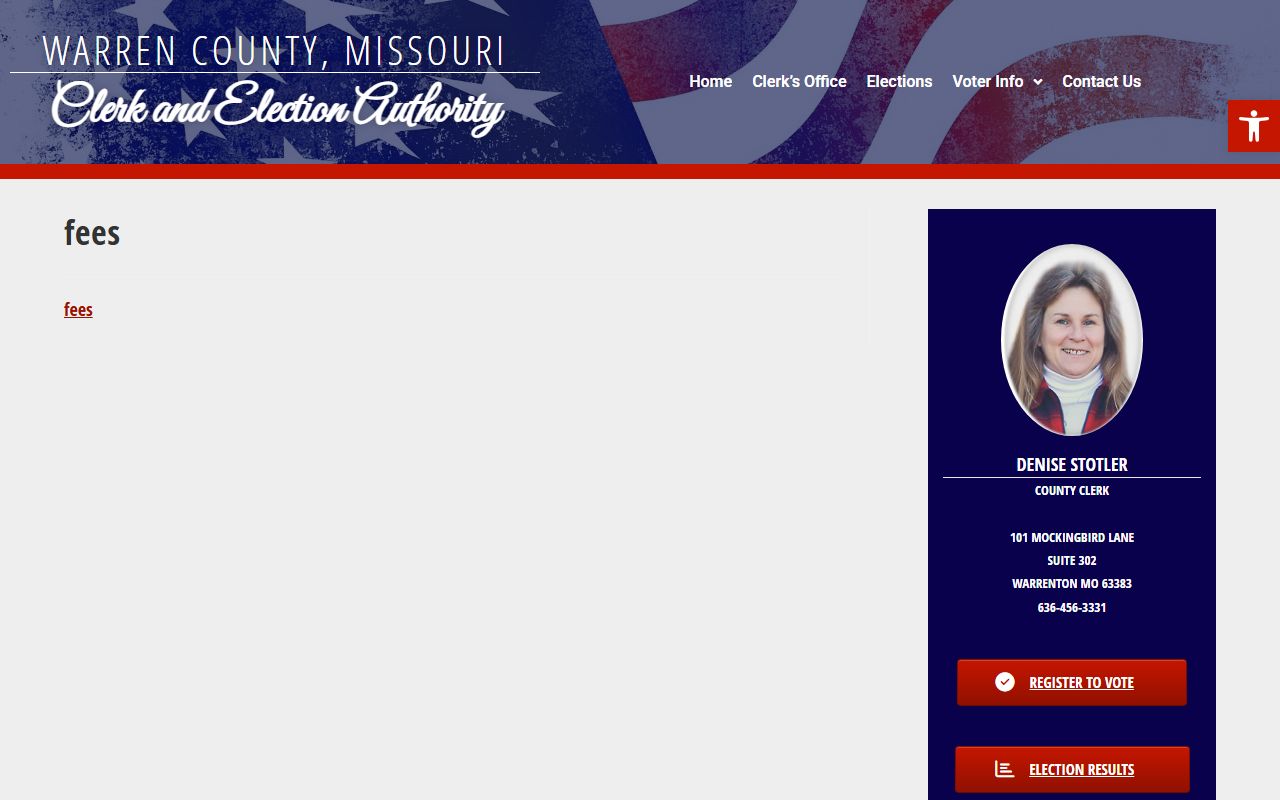 Warren County Circuit Clerk records office split from county clerk fee records