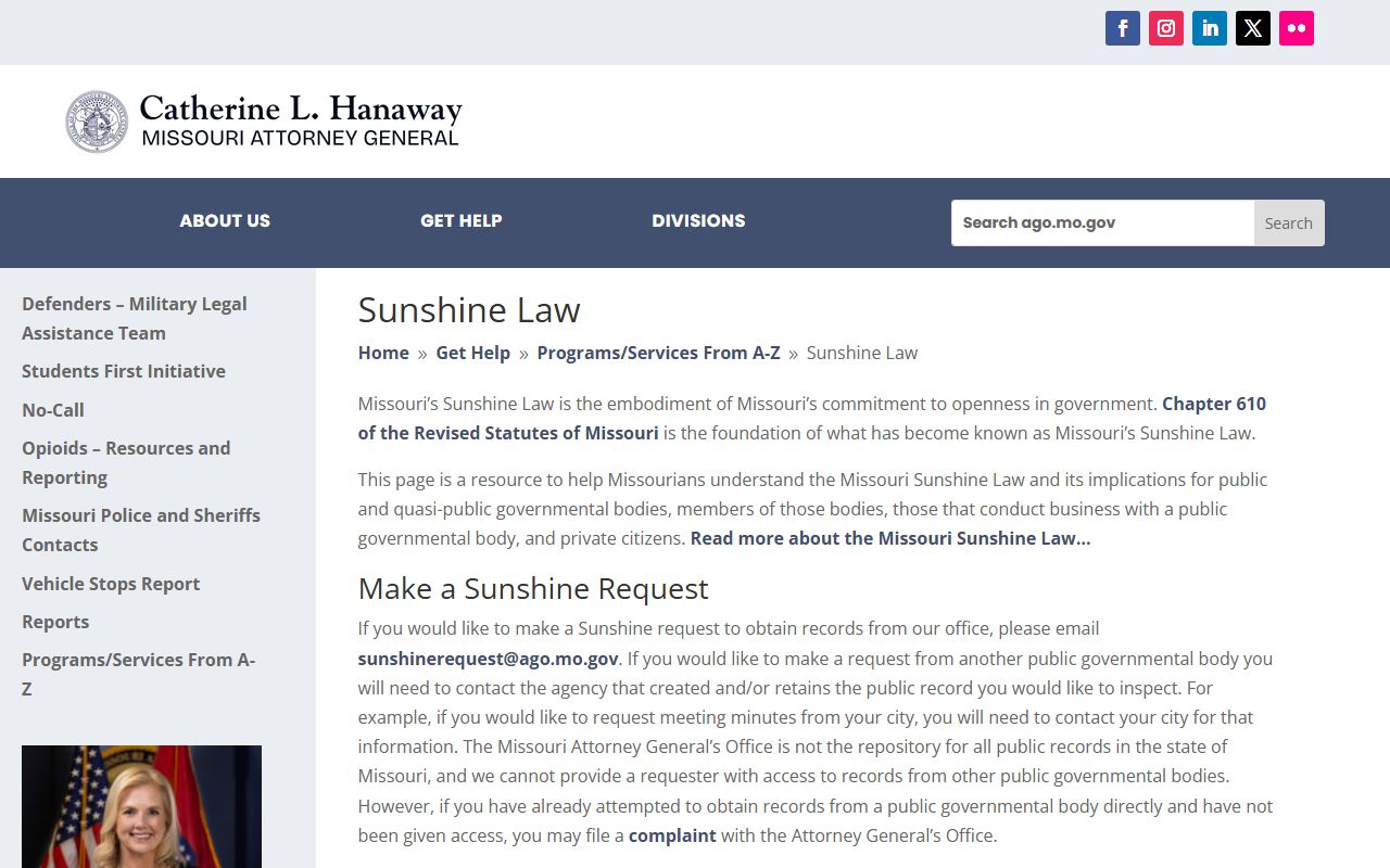 Warren County court records Missouri Sunshine Law public access source
