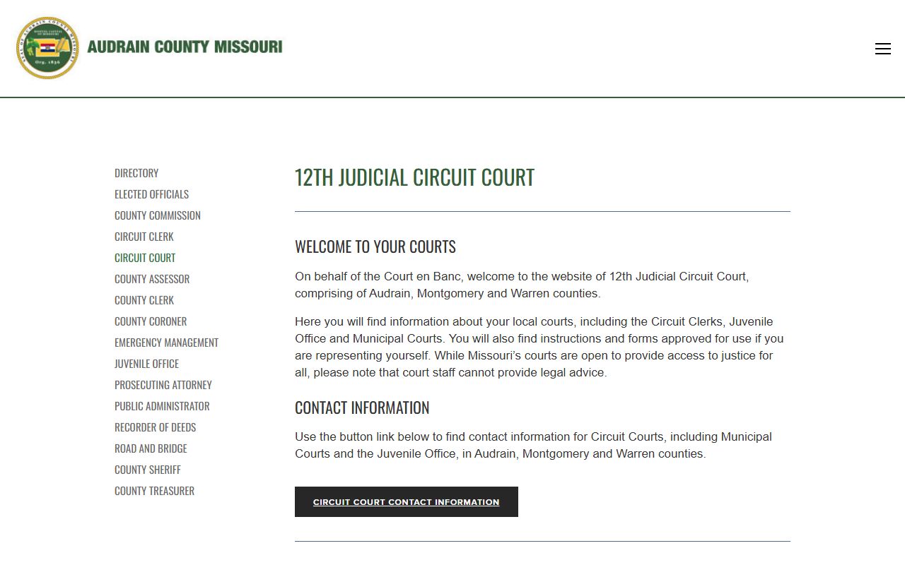 Warren County court records 12th Judicial Circuit page