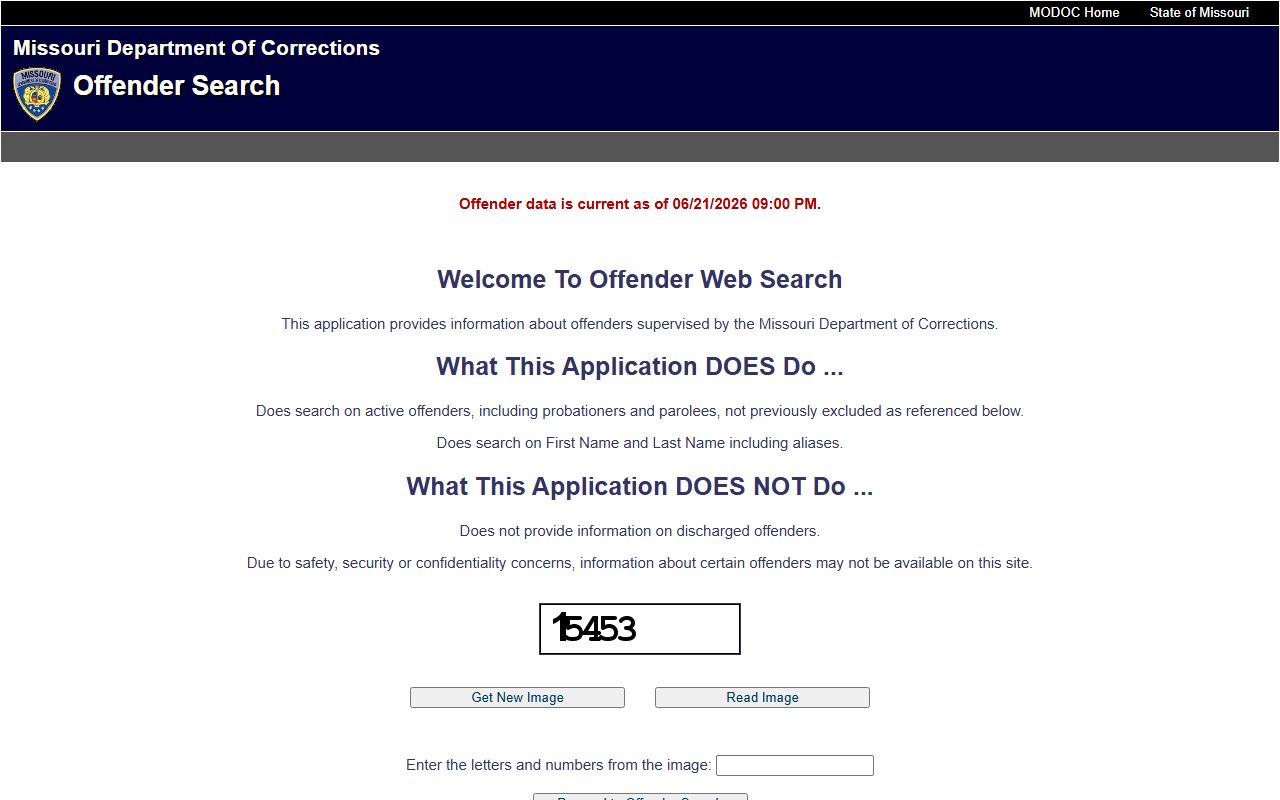Warren County inmate records Missouri Department of Corrections offender search