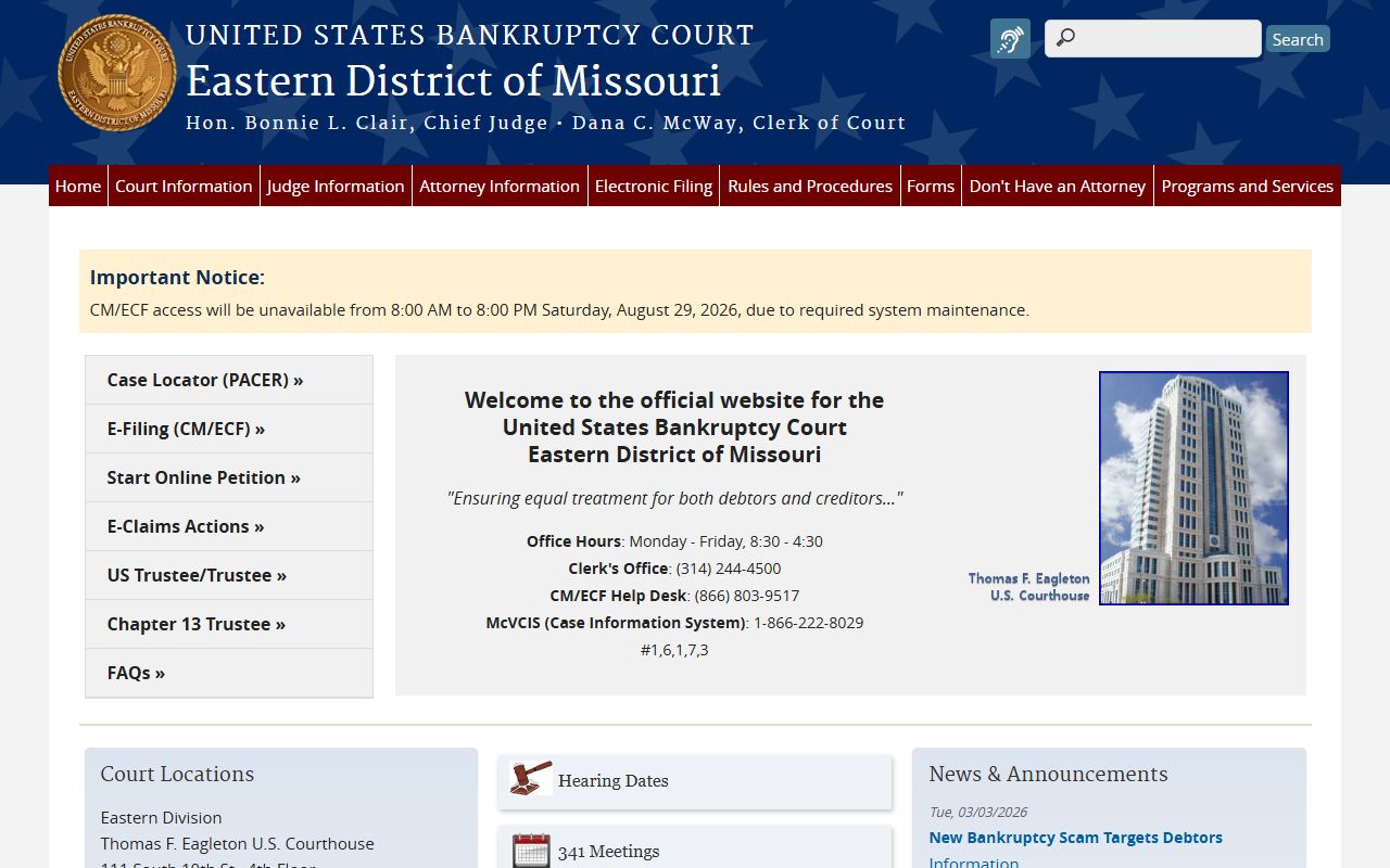 Warren County probate records contrast with Eastern District of Missouri bankruptcy court records